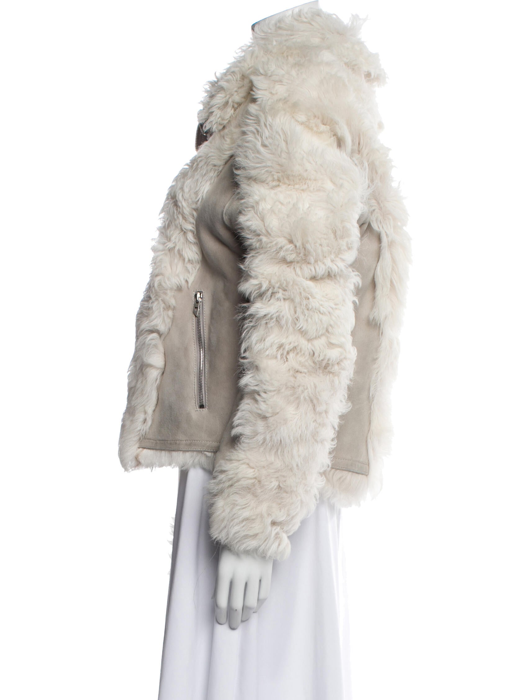 Diesel Lambskin Faux Fur Jacket