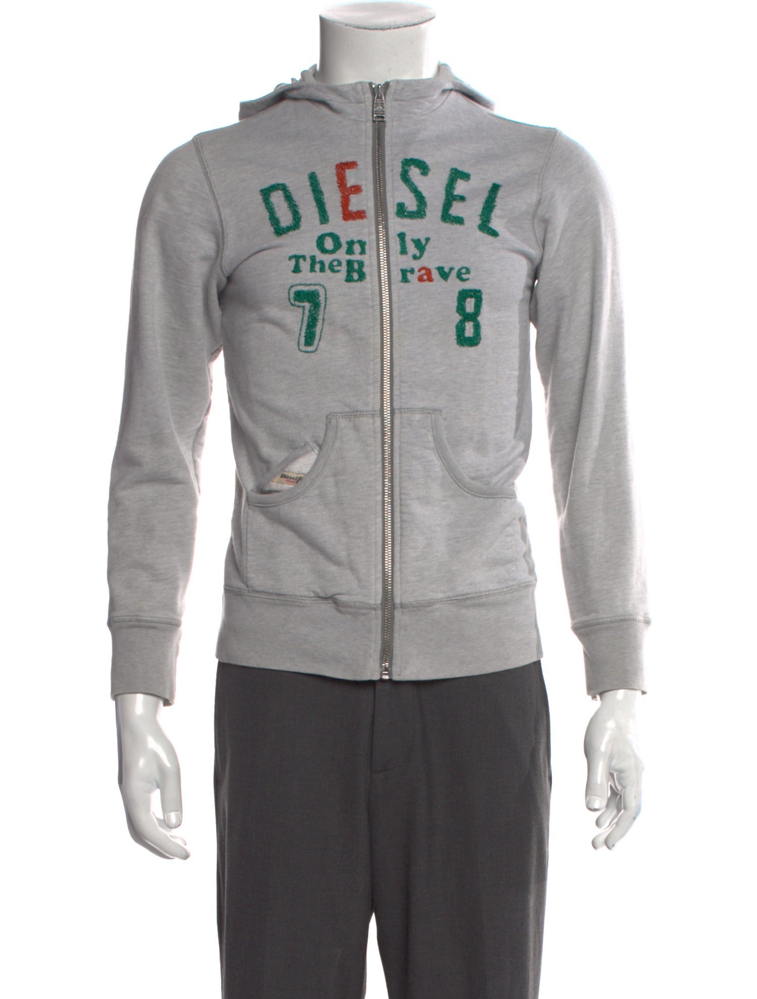 Diesel Graphic Print Mock Neck Hoodie