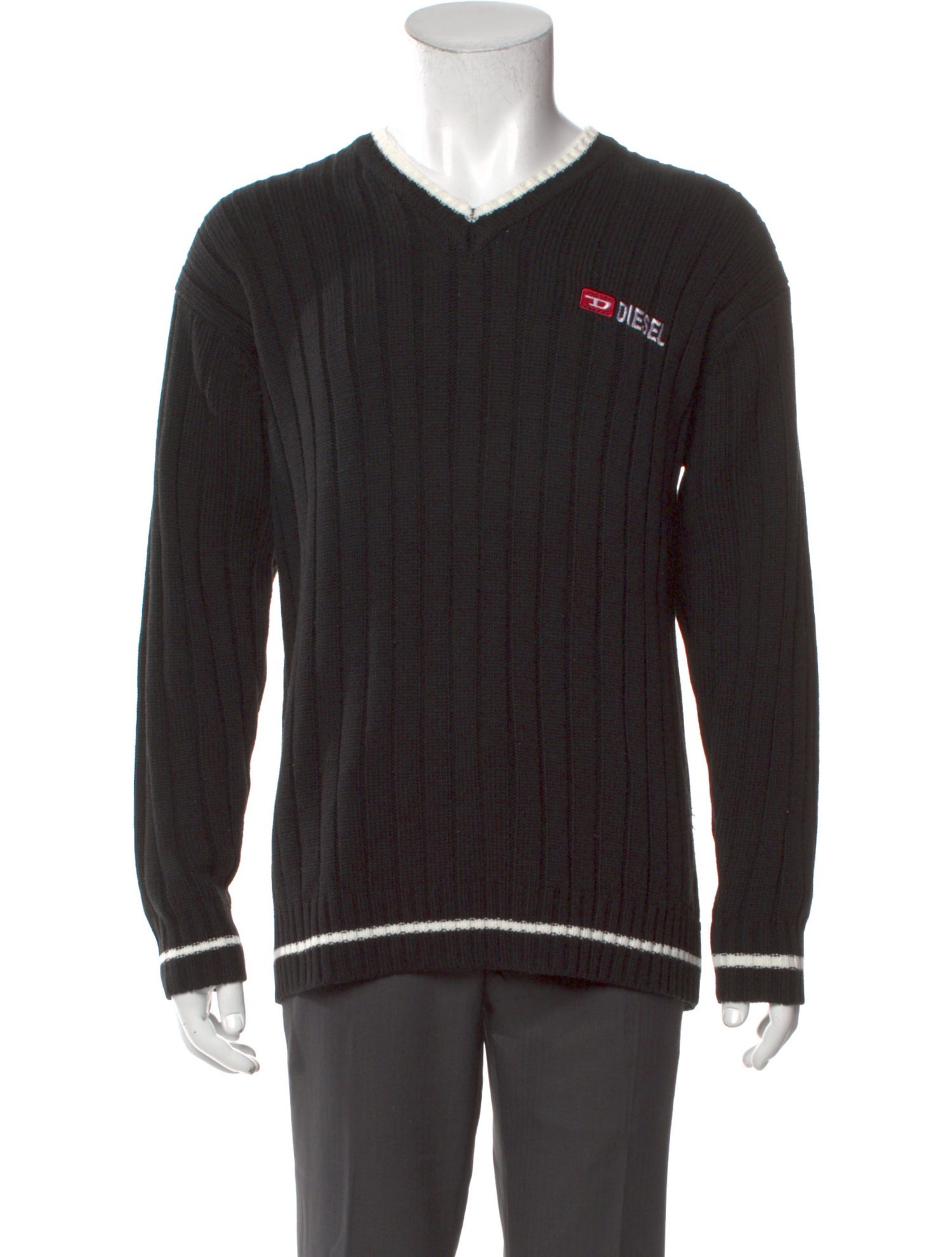 Diesel Graphic Print V-Neck Pullover