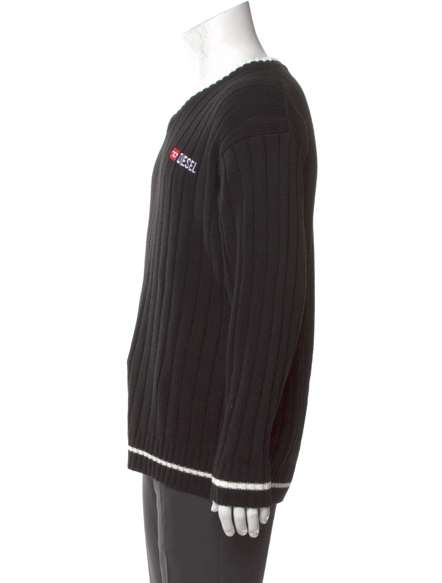 Diesel Graphic Print V-Neck Pullover