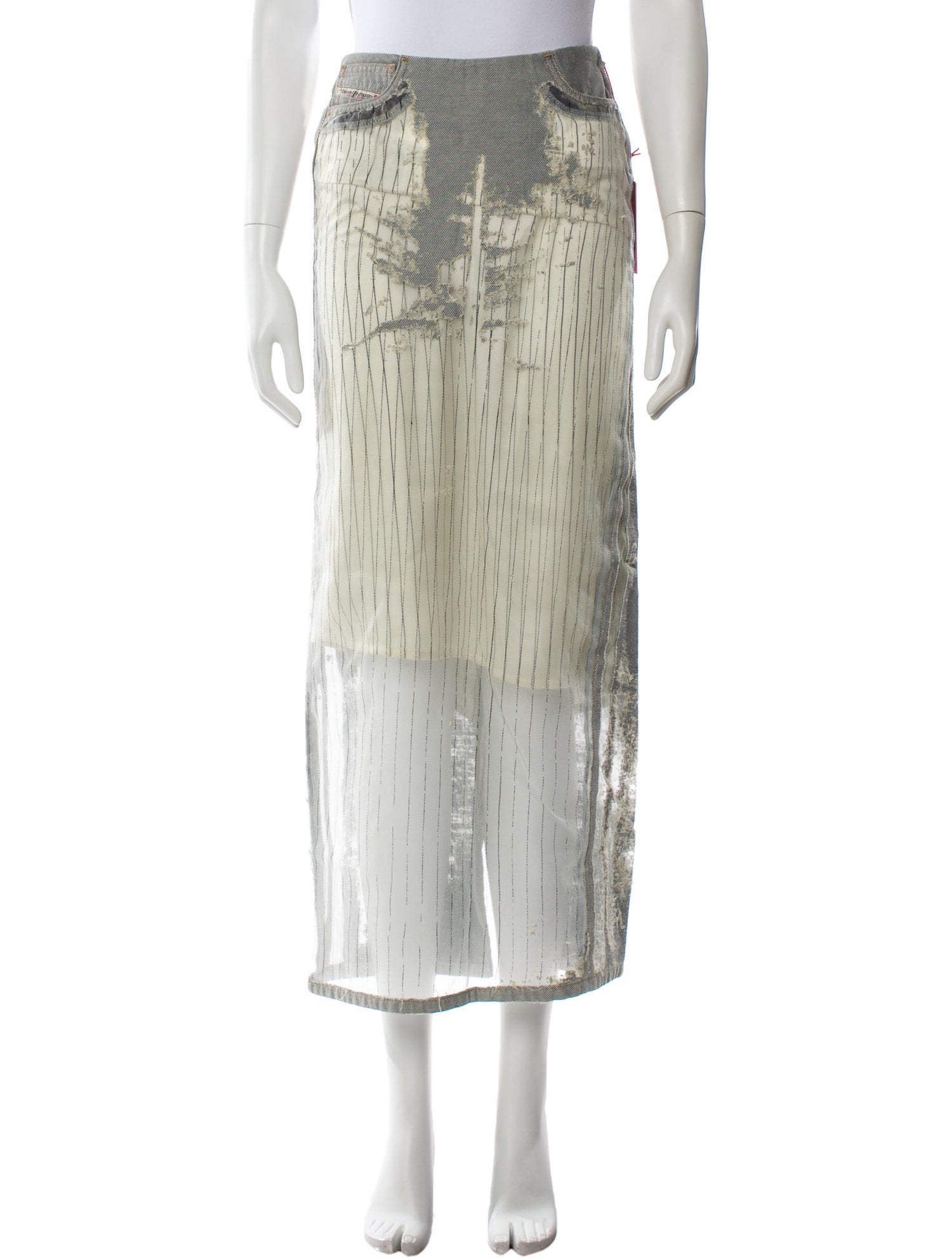 Diesel Striped Midi Length Skirt w/ Tags