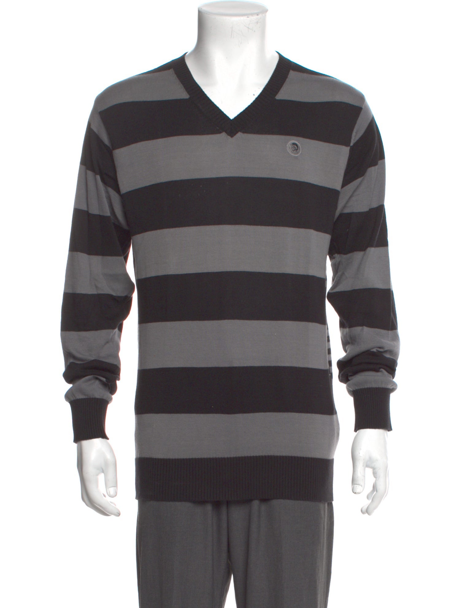 Diesel Striped V-Neck Pullover