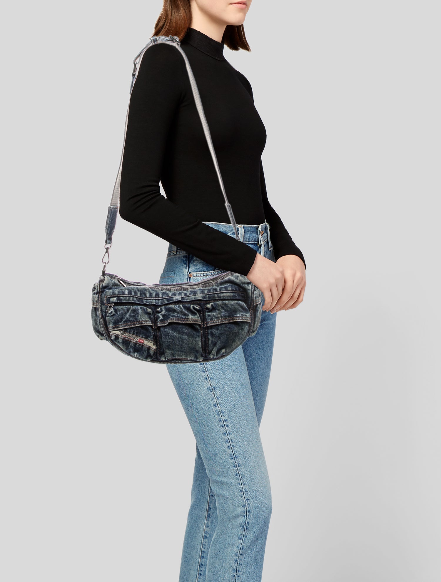 Diesel Denim Messenger Bag - Blue Crossbody Bags, Handbags