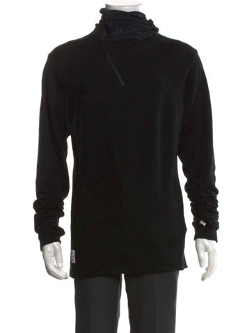 Pre-owned District Vision Virgin Wool Mock Neck Sweatshirt W/ Tags In Black