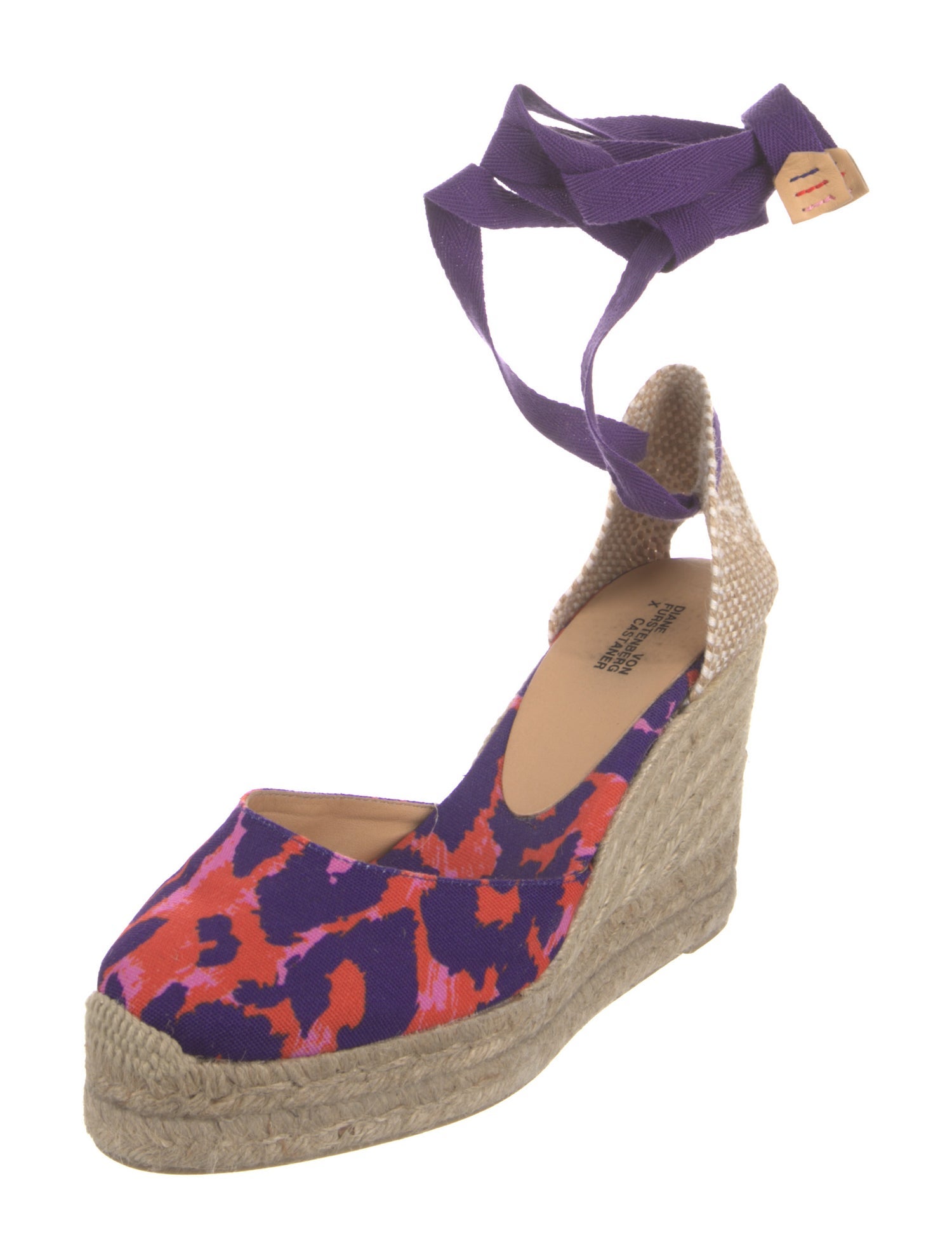 Diane Von Furstenberg X Castaner Canvas Printed D'Orsay Pumps