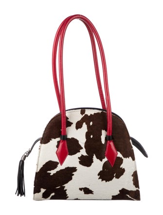 Donald Pliner Donald J Pliner Leather Trimmed Ponyhair Shoulder Bag