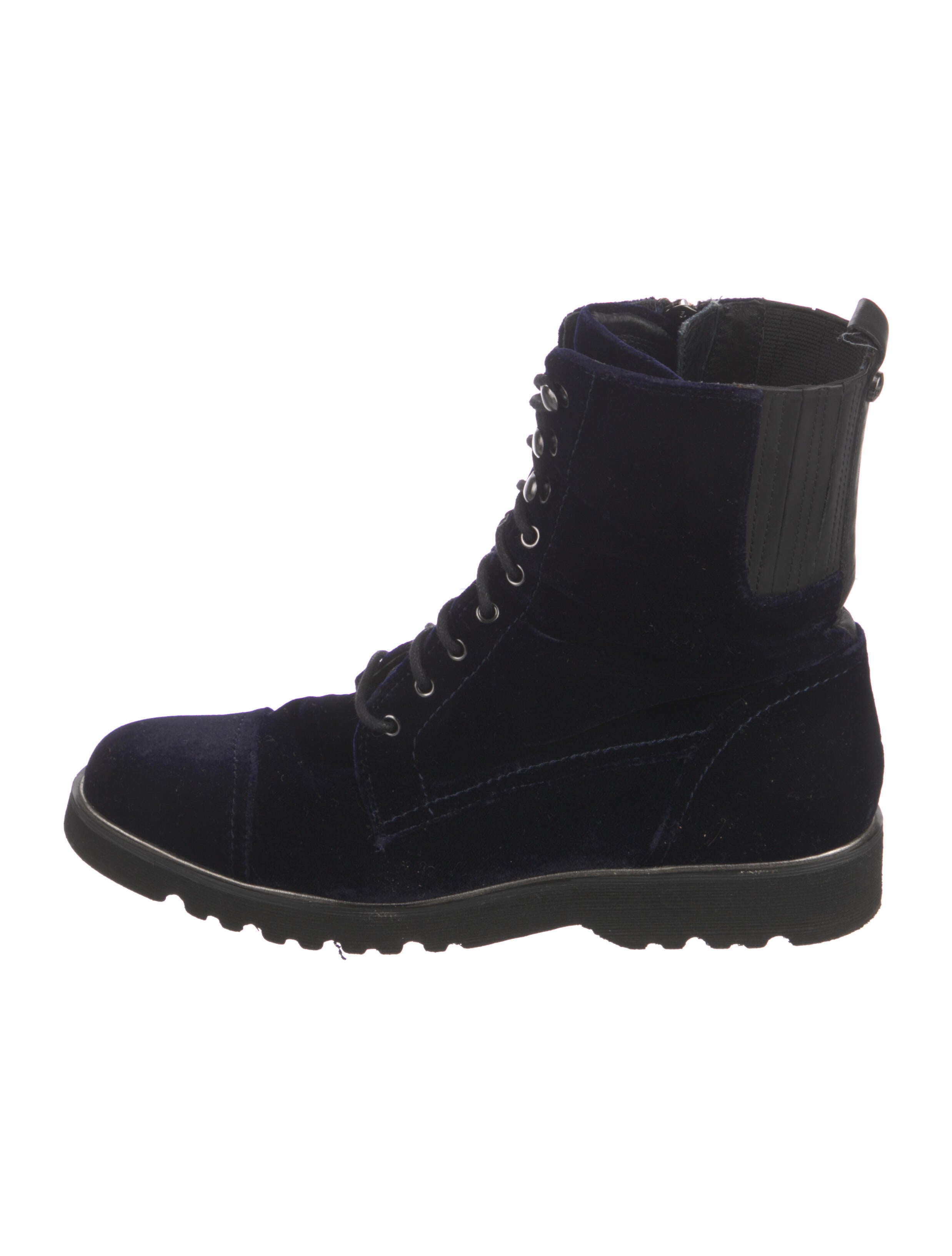 Donald J Pliner Velvet Combat Boots Blue Boots, Shoes WDJ33619