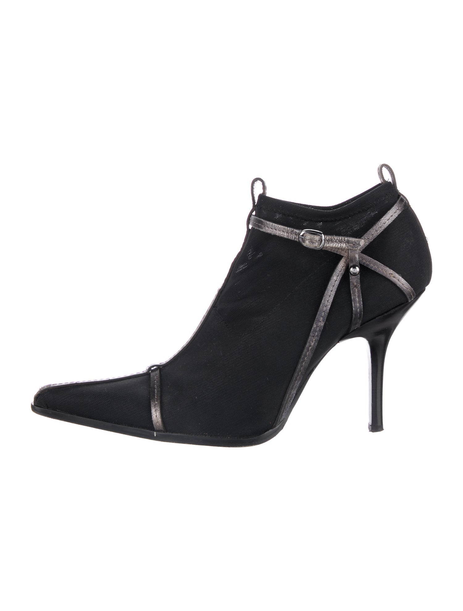 Donald Pliner Mesh Leather Trim Heeled Pumps