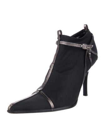 Donald Pliner Mesh Leather Trim Heeled Pumps