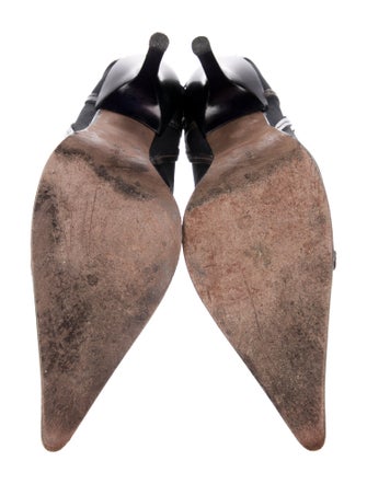 Donald Pliner Mesh Leather Trim Heeled Pumps