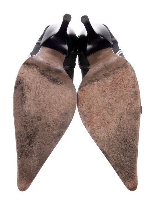 Donald Pliner Mesh Leather Trim Heeled Pumps