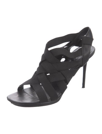 Donald Pliner Leather Leather Trim Embellishment Slingback Sandals