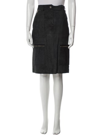 Donald Pliner Leather Knee-Length Skirt
