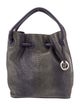 Donald Pliner Leather Trim Python Bucket Bag