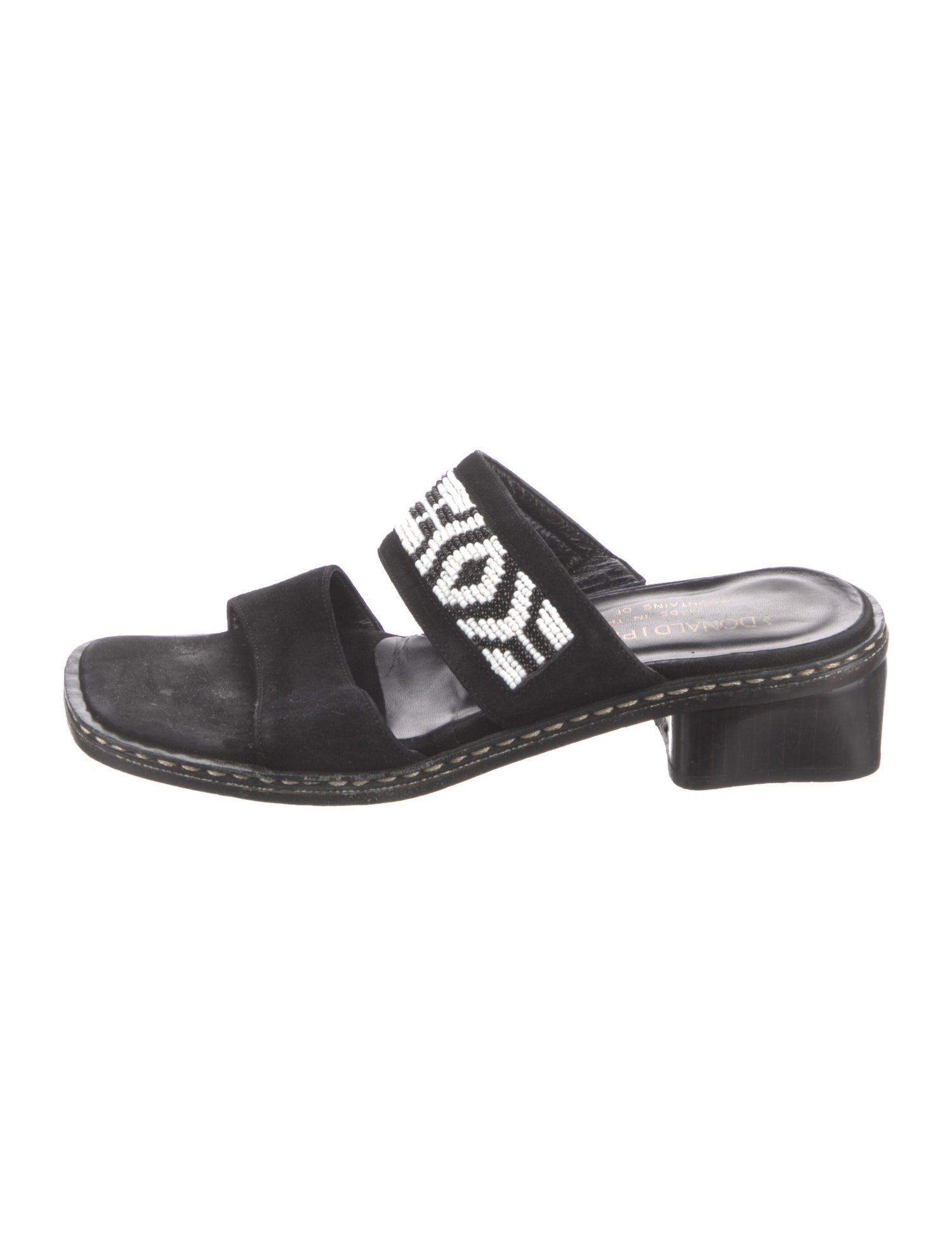 Donald Pliner Suede Printed Slides