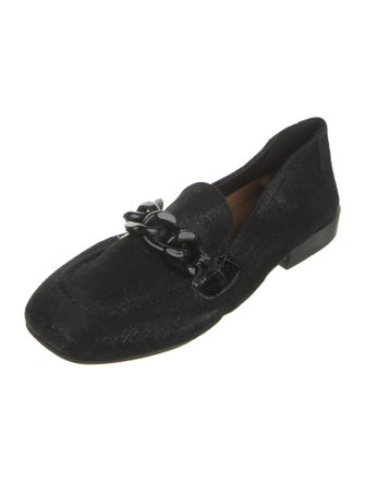 Donald Pliner Suede Chain-Link Accents Moccasins