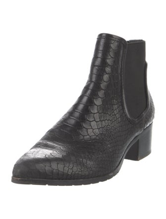 Donald Pliner Embossed Leather Animal Print Chelsea Boots