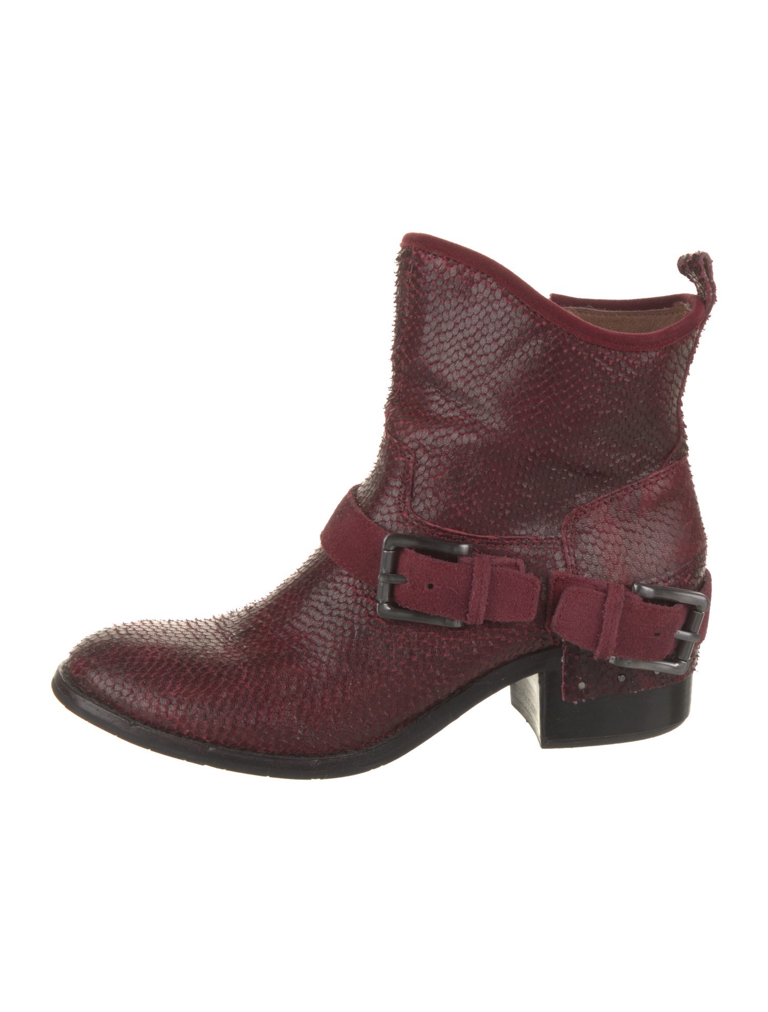 Donald Pliner Snakeskin Studded Accents Chelsea Boots