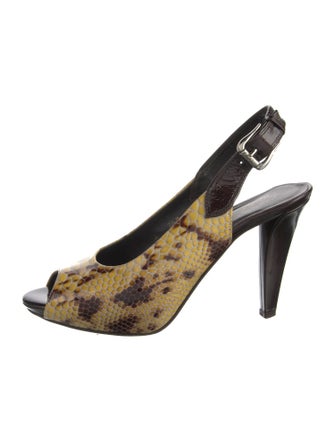 Donald Pliner Patent Leather Animal Print Slingback Sandals