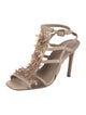 Donald Pliner Leather Sequin Embellishments T-Strap Sandals