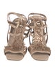 Donald Pliner Leather Sequin Embellishments T-Strap Sandals