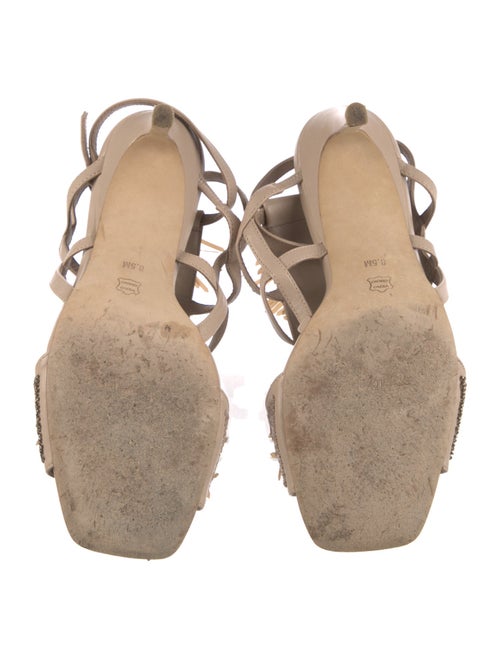 Donald Pliner Leather Sequin Embellishments T-Strap Sandals