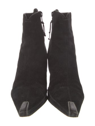 Donald Pliner Suede Leather Trim Embellishment Boots
