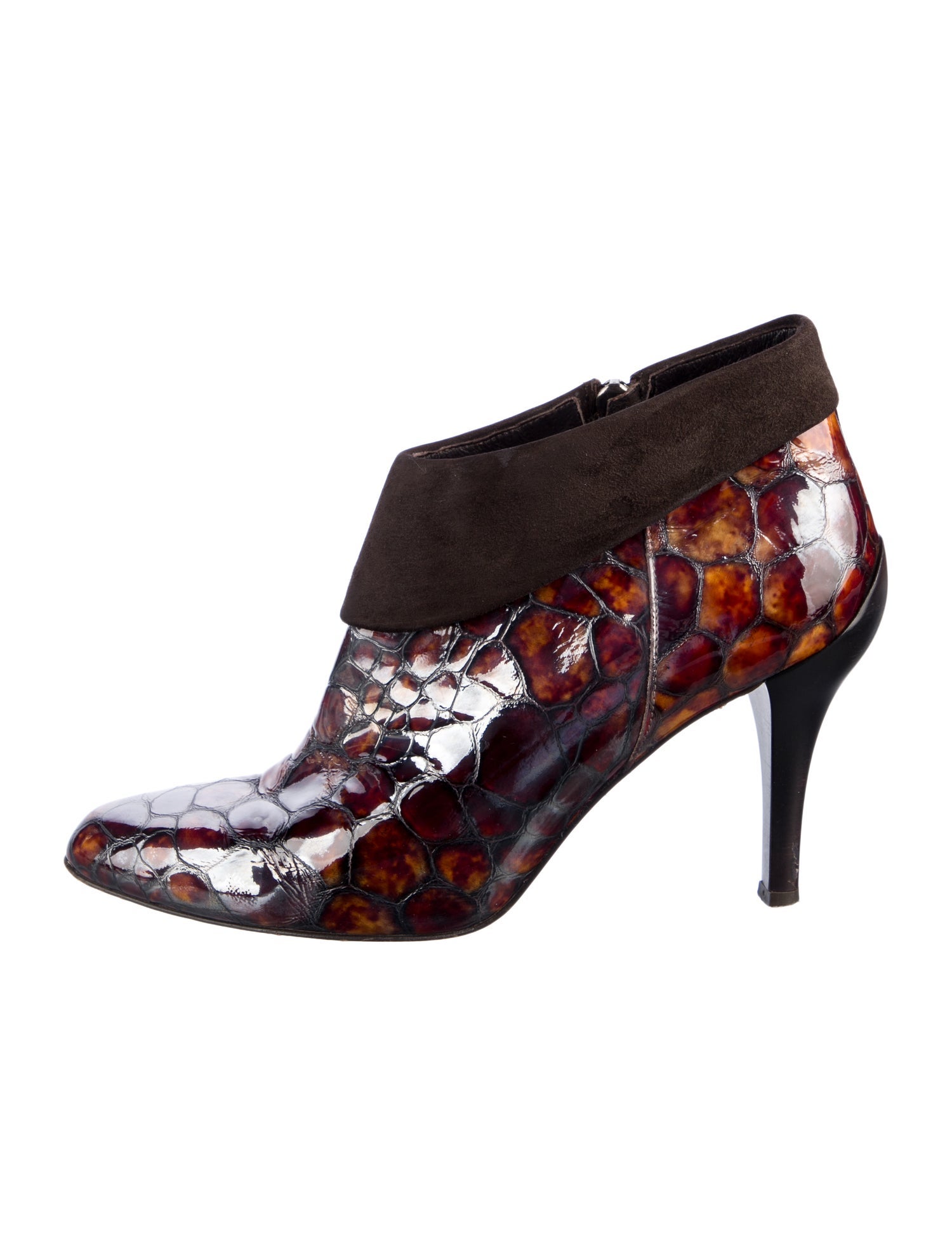 Donald Pliner Patent Leather Animal Print Boots