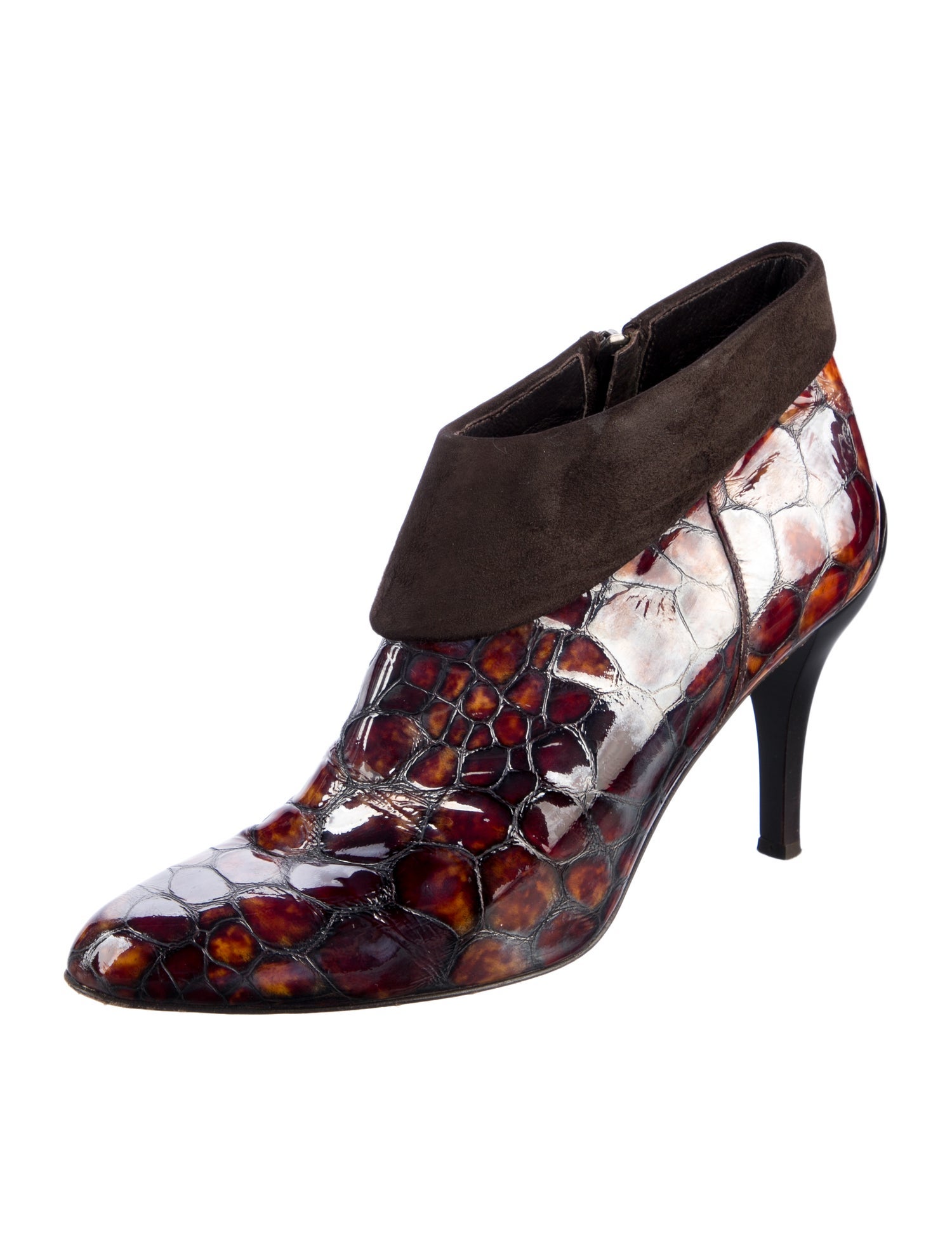 Donald Pliner Patent Leather Animal Print Boots