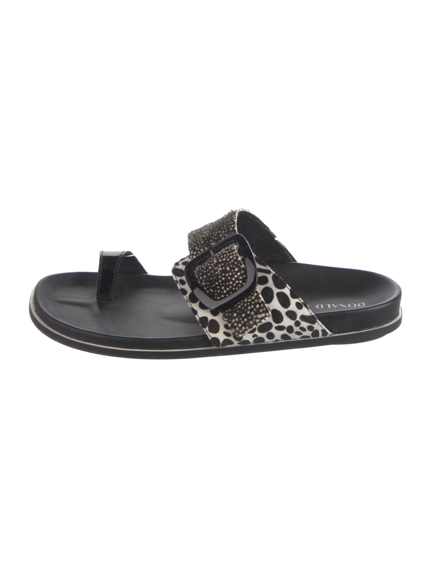 Donald Pliner Ponyhair Animal Print Slides