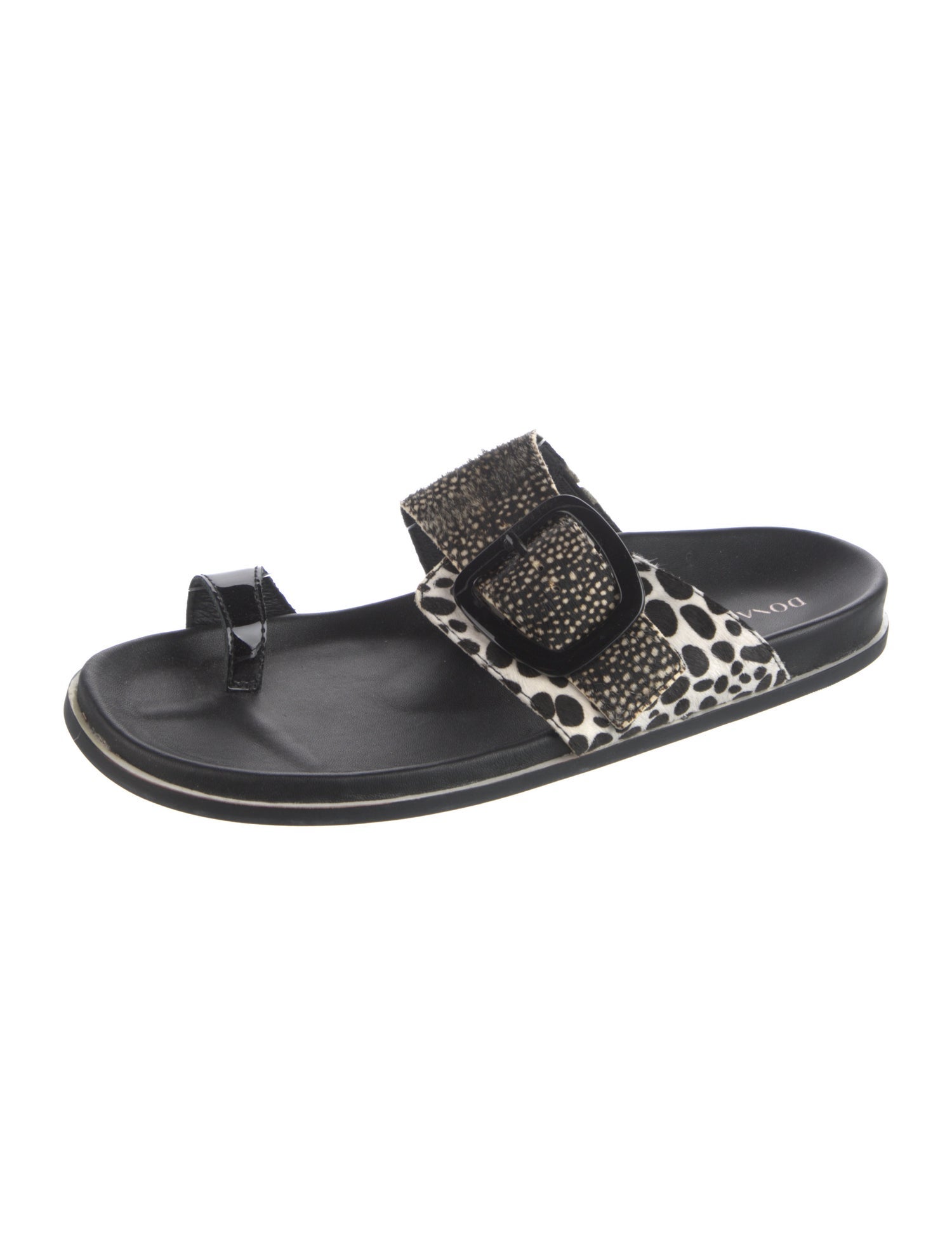 Donald Pliner Ponyhair Animal Print Slides