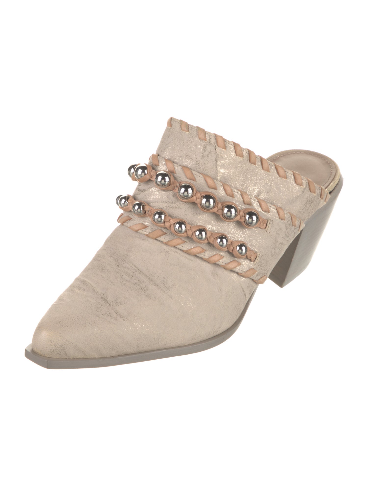 Donald Pliner Leather Braided Accents Mules