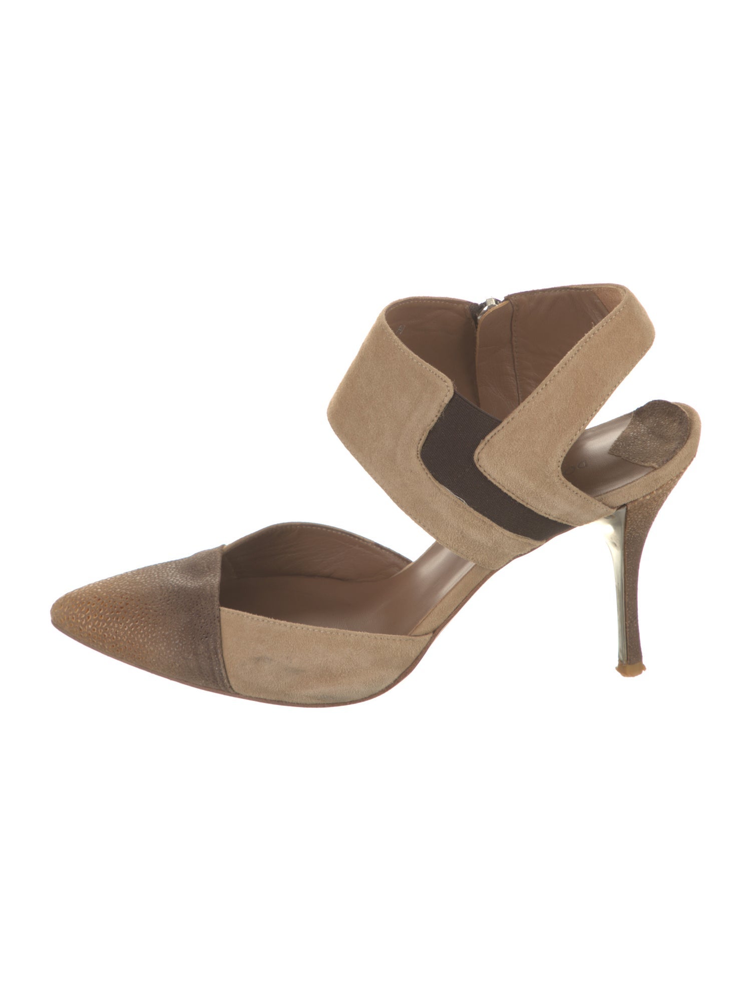 Donald Pliner Suede Colorblock Pattern Slingback Pumps