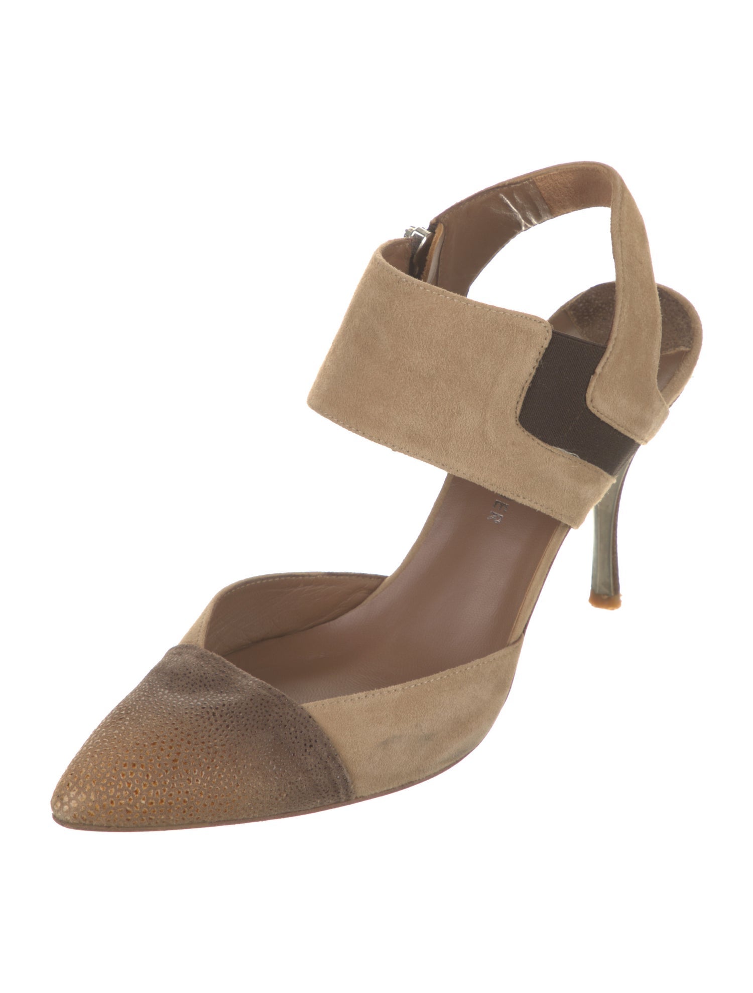 Donald Pliner Suede Colorblock Pattern Slingback Pumps