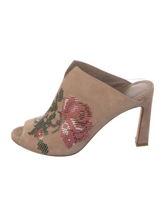 Donald Pliner Suede Animal Print Slides