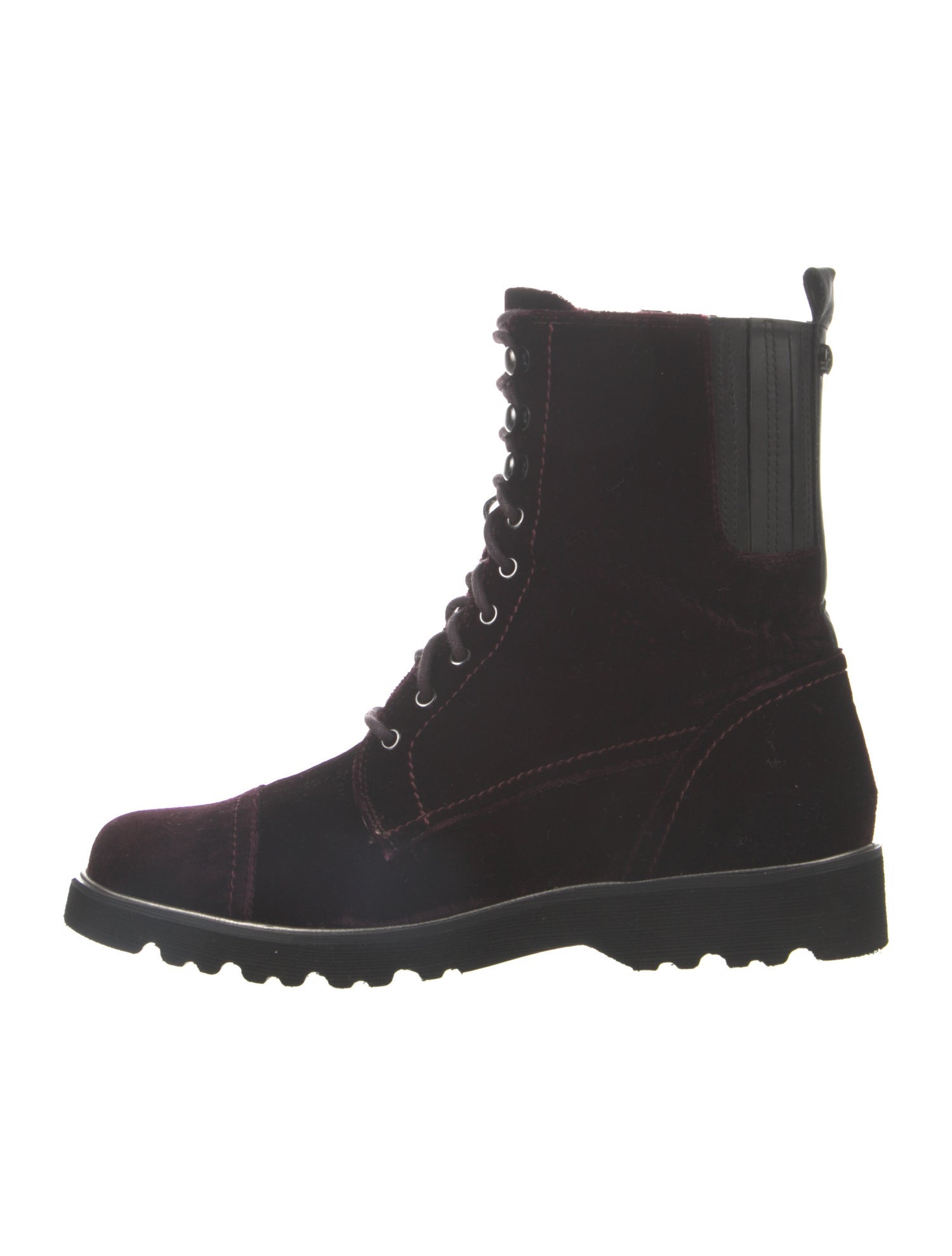 Donald Pliner Velvet Combat Boots