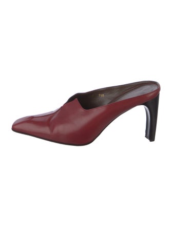 Donald Pliner Leather Leather Trim Embellishment Mules