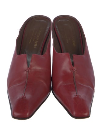 Donald Pliner Leather Leather Trim Embellishment Mules