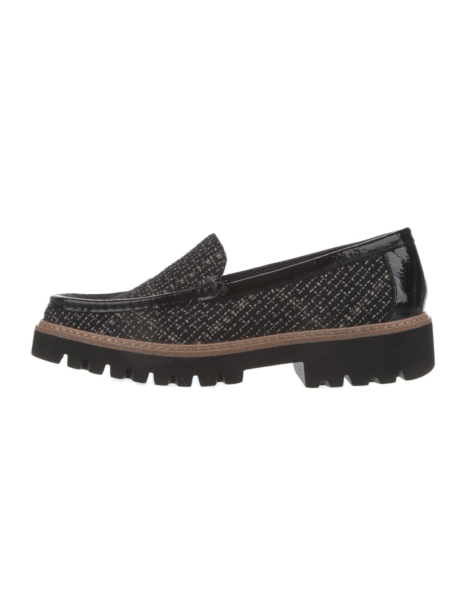 Donald Pliner Patent Leather Crystal Embellishments Loafers