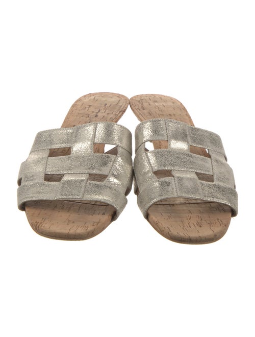 Donald Pliner Leather Cutout Accent Slides