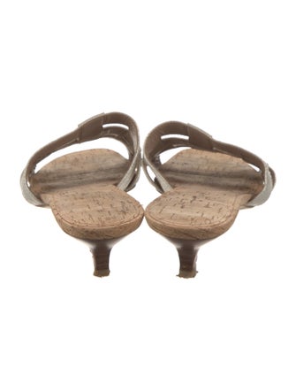 Donald Pliner Leather Cutout Accent Slides