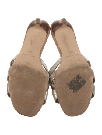 Donald Pliner Leather Cutout Accent Slides