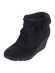 Donald Pliner Suede Fur Trim Lace-Up Boots