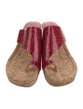 Donald Pliner Patent Leather Leather Trim Embellishment Espadrilles