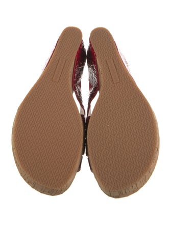 Donald Pliner Patent Leather Leather Trim Embellishment Espadrilles