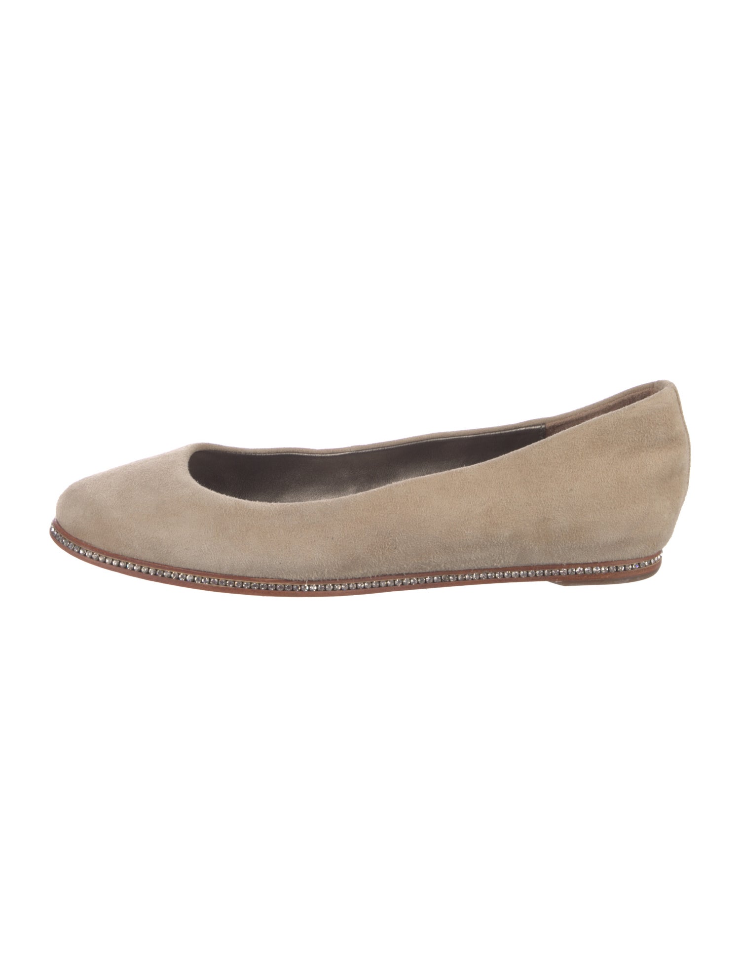 Donald Pliner Suede Crystal Embellishments Ballet Flats