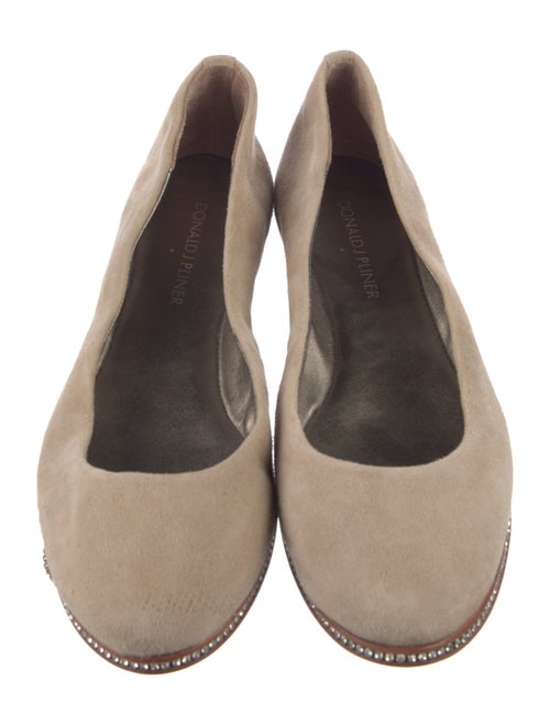 Donald Pliner Suede Crystal Embellishments Ballet Flats