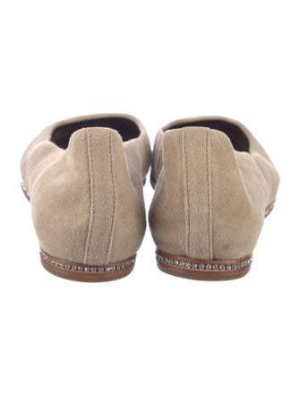 Donald Pliner Suede Crystal Embellishments Ballet Flats