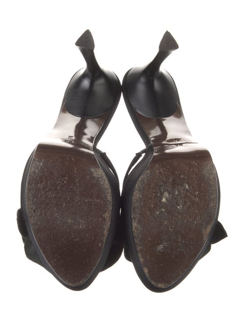 Donald Pliner Leather Ruffle Embellishment Slides