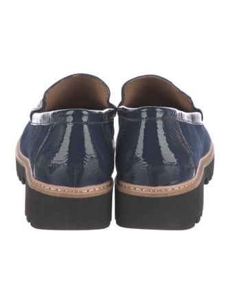 Donald Pliner Patent Leather Leather Trim Embellishment Loafers